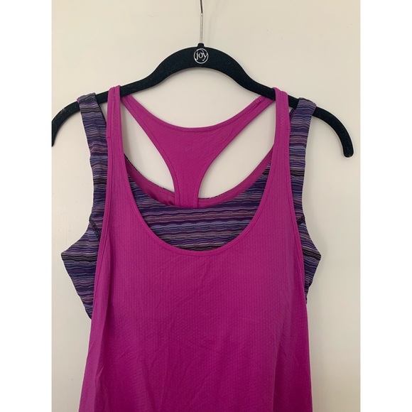 Lululemon fuchsia tank with built-in sports bra - Picture 2 of 4